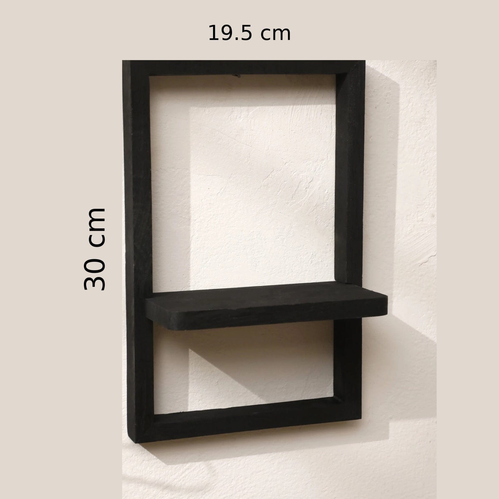 Étagère murale rectangle bois noir