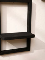 Étagère murale rectangle bois noir