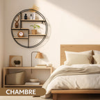 Étagère murale ronde en bois