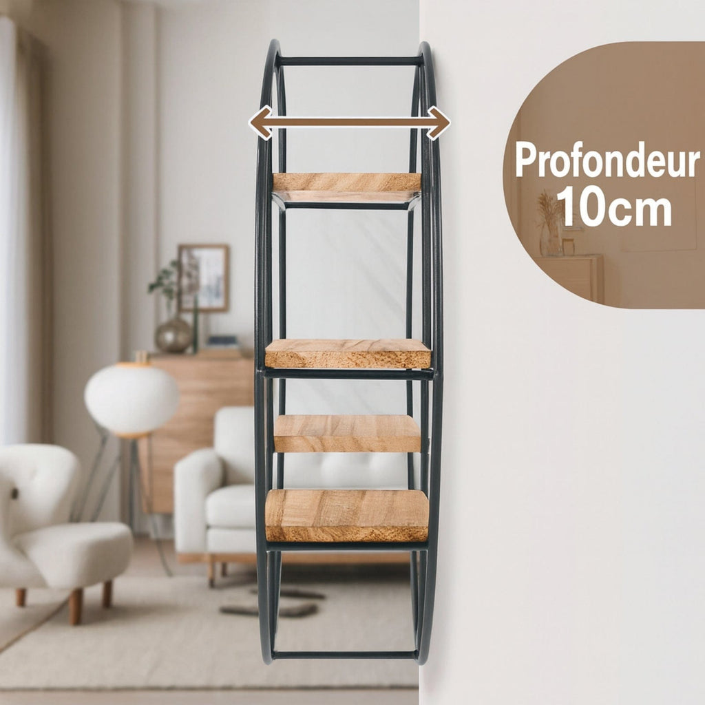 Étagère murale ronde en bois