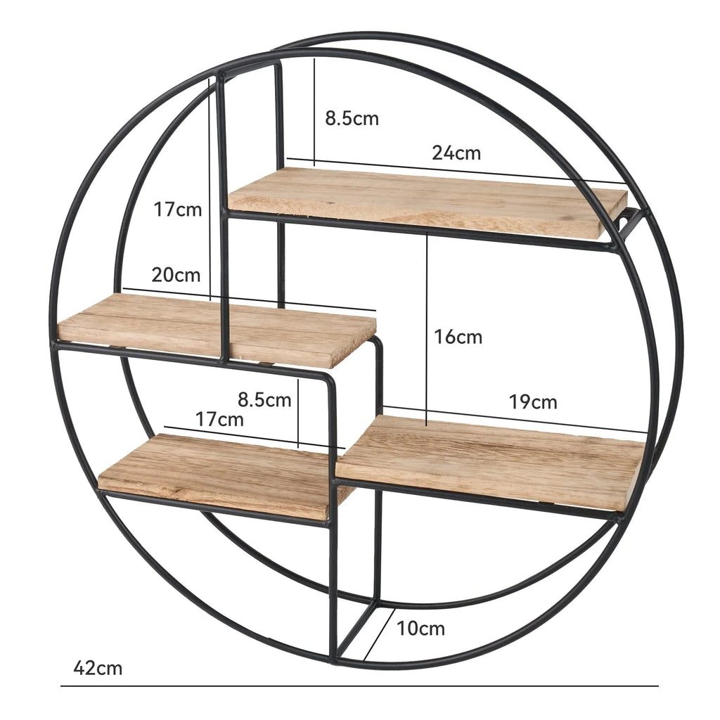 Étagère murale ronde en bois