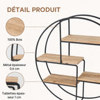 Étagère murale ronde en bois