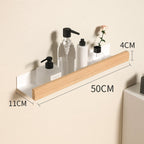 Étagère murale salle de bain bois