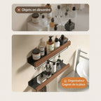 Étagère murale salle de bain bois