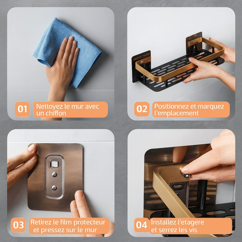 Étagère murale salle de bain design