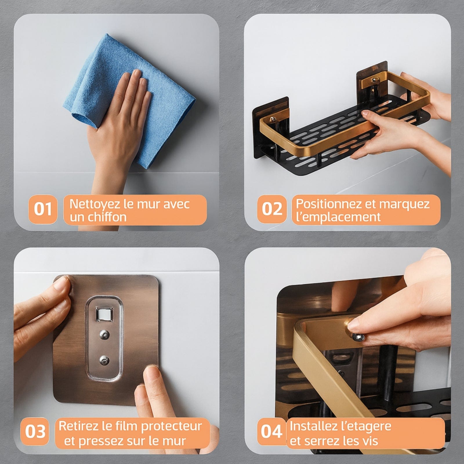 Étagère murale salle de bain design