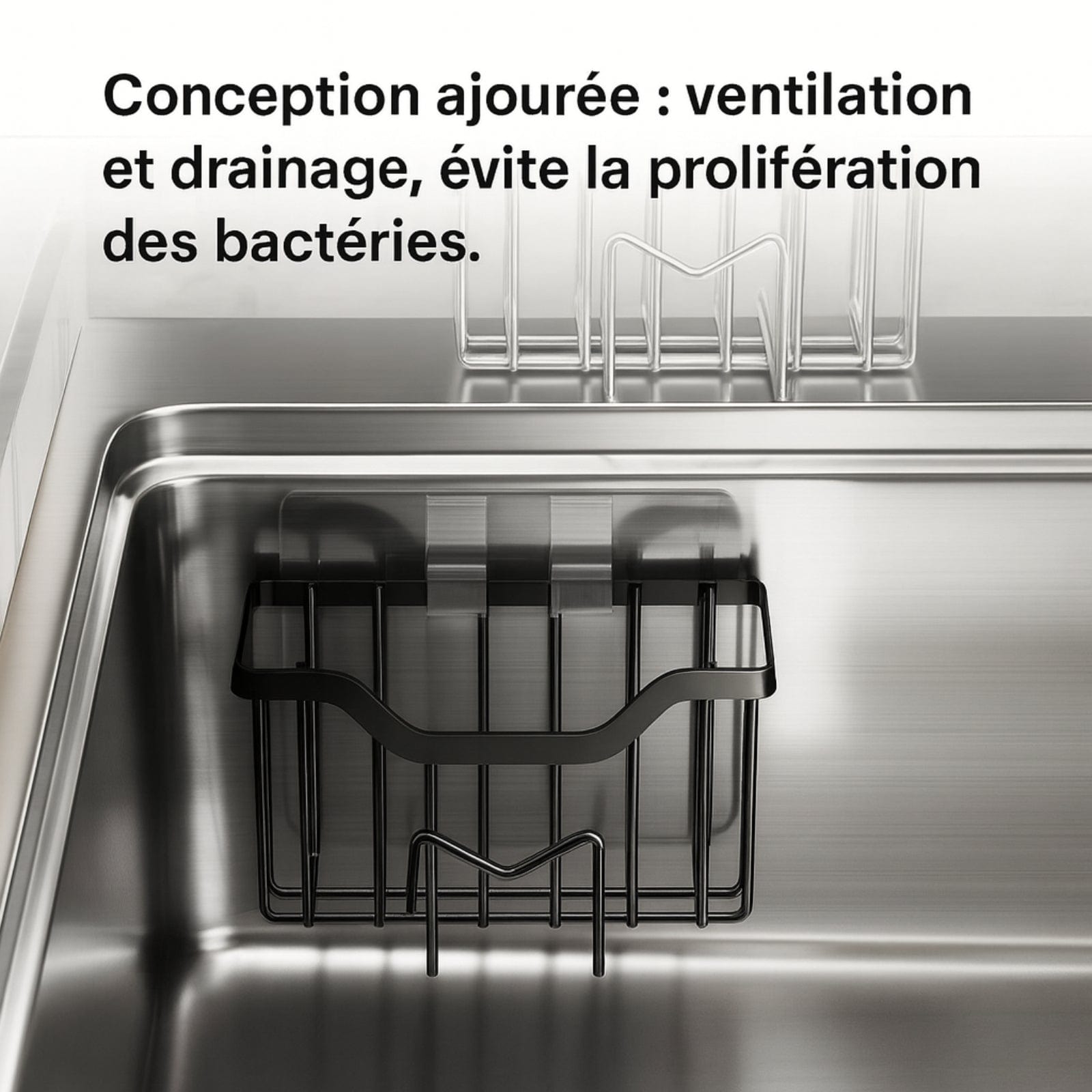 Étagère murale support éponge et brosse