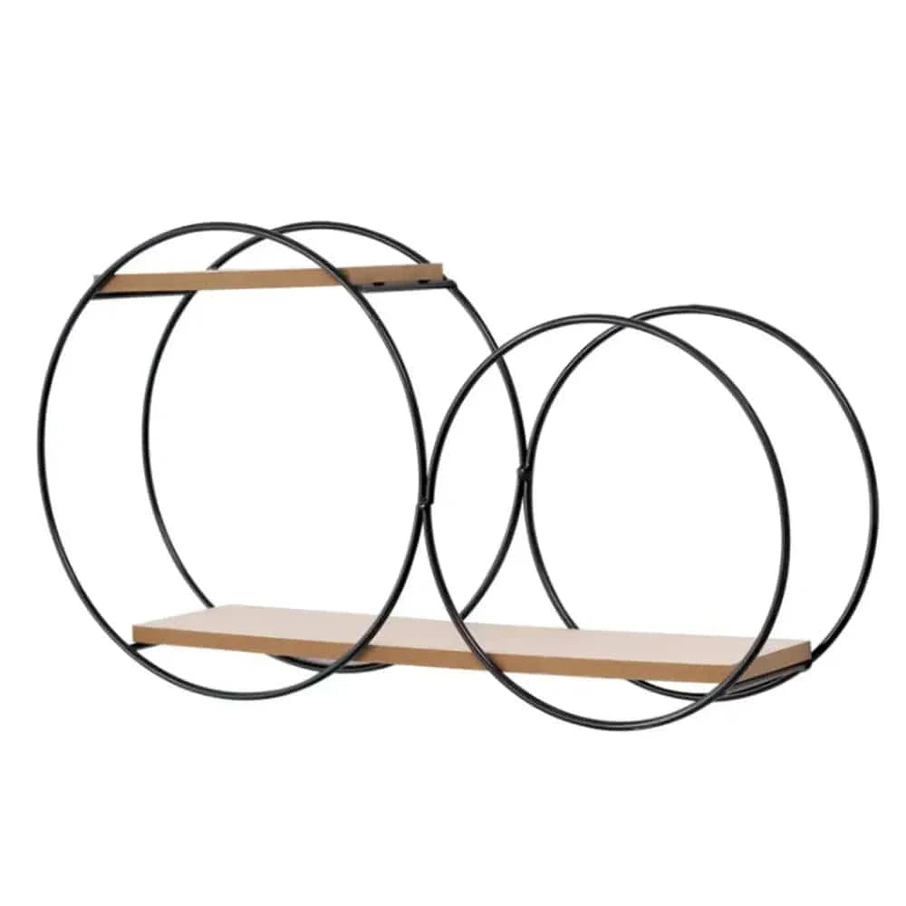 Étagère noire et bois murale