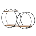 Étagère noire et bois murale