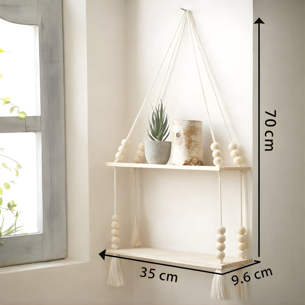 Étagère suspendue en macramé