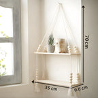 Étagère suspendue en macramé