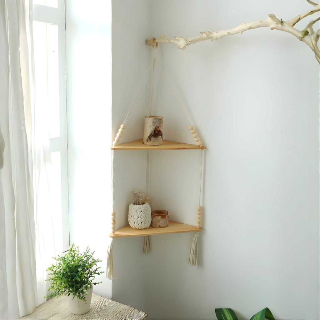 Étagère suspendue en macramé