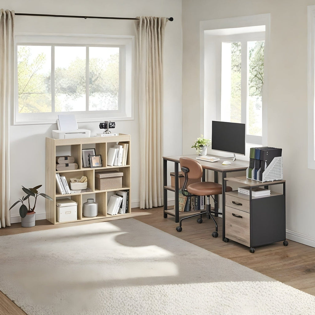 Grande étagère de rangement en bois – meuble bibliothèque de salon