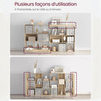 Grande étagère de rangement en bois – meuble bibliothèque de salon