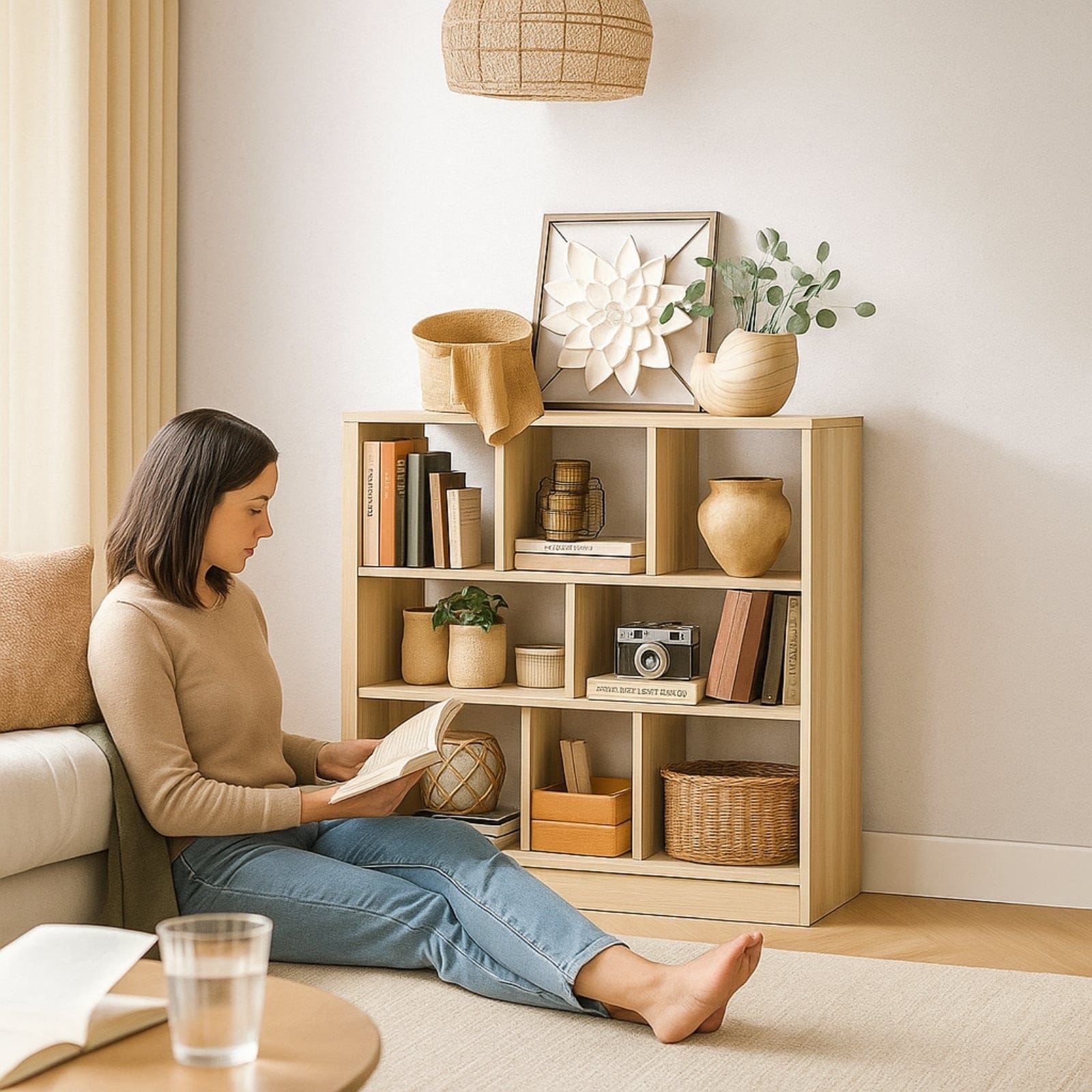 Grande étagère murale bois