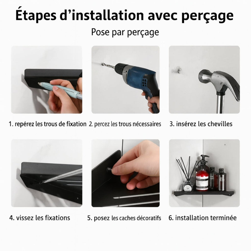 Petite étagère murale salle de bain