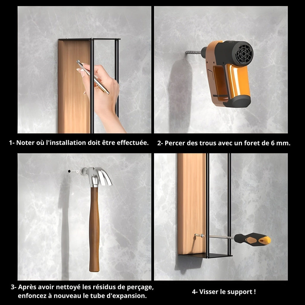 Porte-serviettes mural de salle de bain