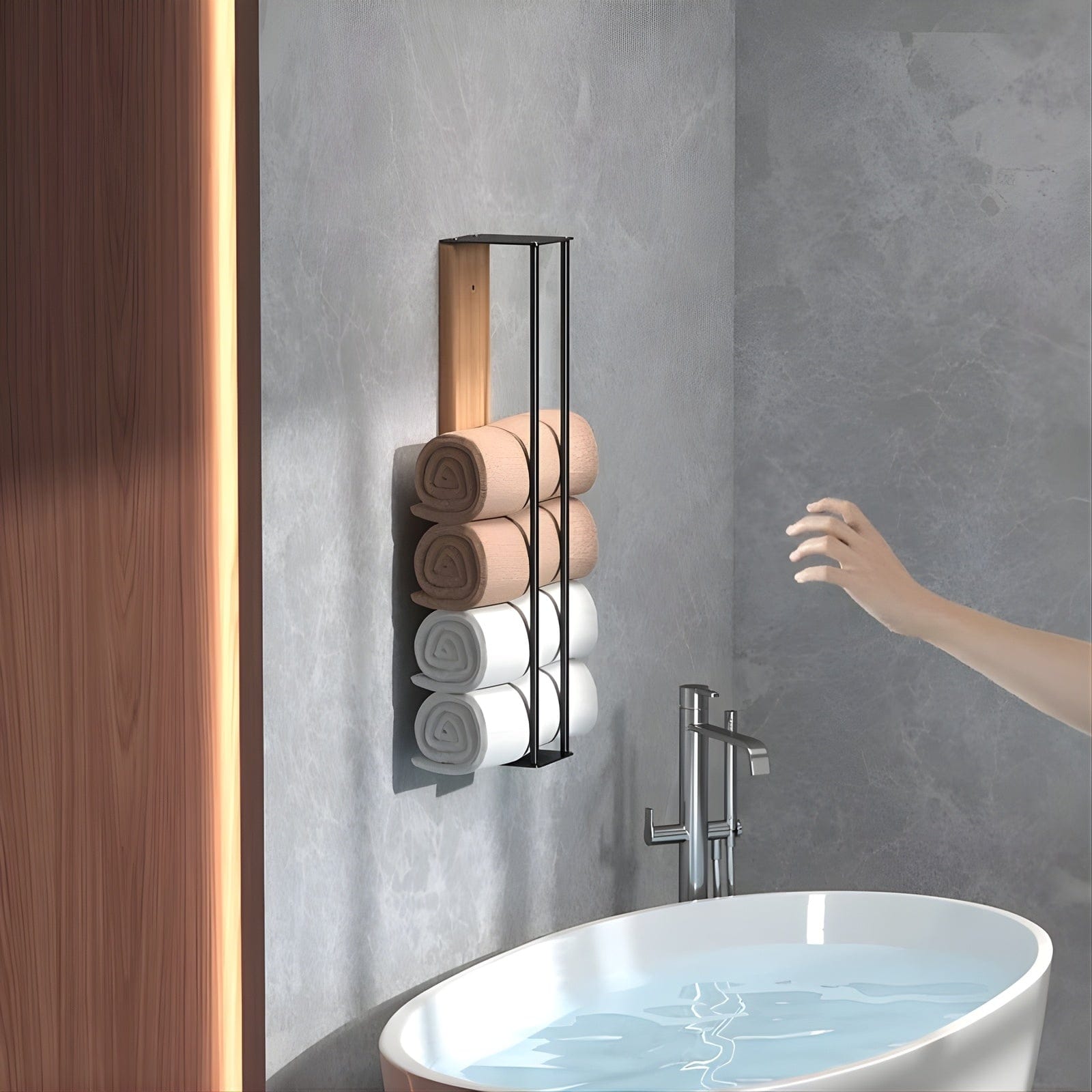 Porte-serviettes mural de salle de bain