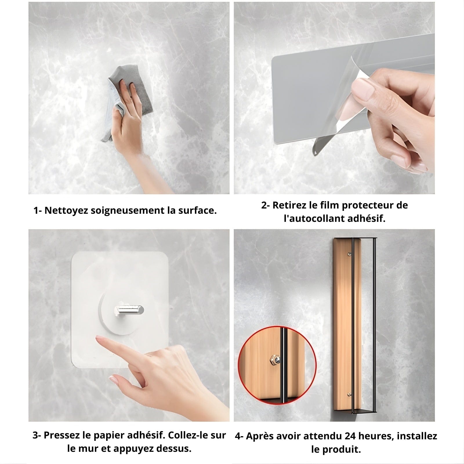 Porte-serviettes mural de salle de bain